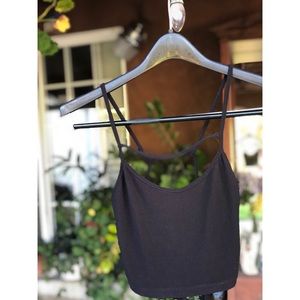 Sz S strappy black crop top